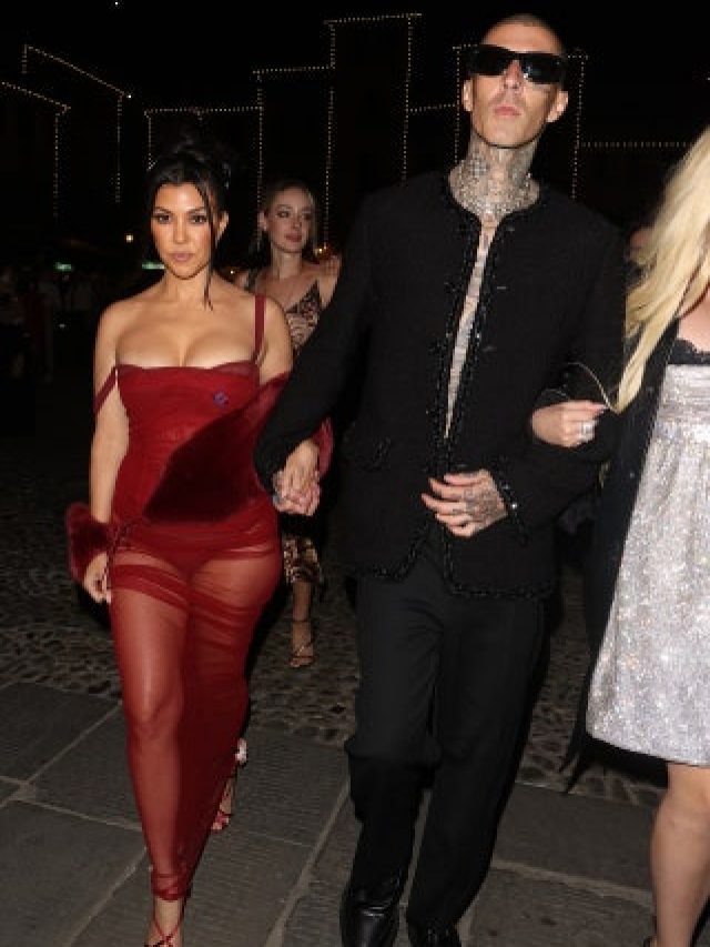 All the best outfits from Kourtney Kardashian and Travis Barker’s wedding
